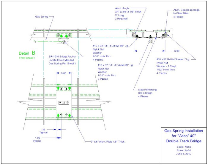 Gas Spring Bracket Mounting Plate 3